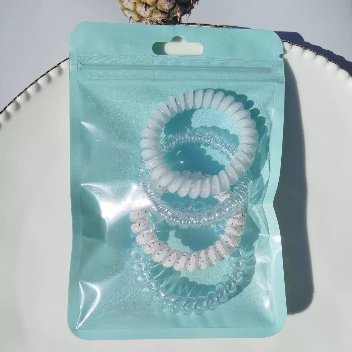 Spiral Coil Phone Cord Hair Ties — 4-Pack