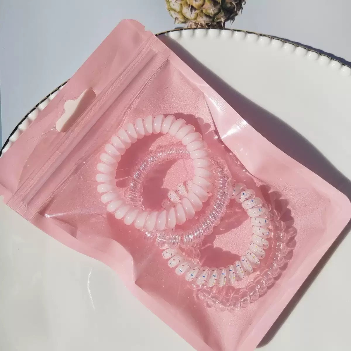 Spiral Coil Phone Cord Hair Ties — 4-Pack