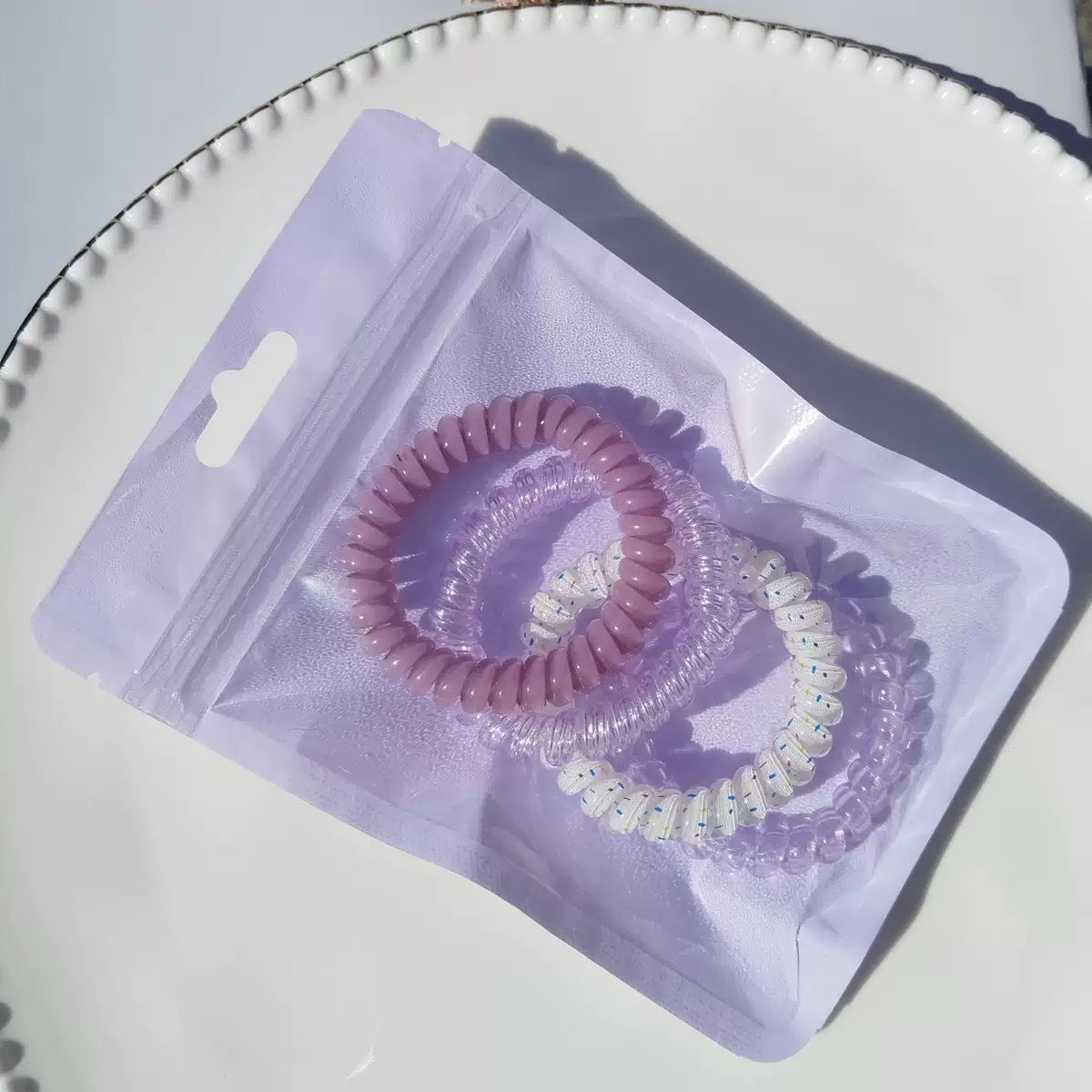 Spiral Coil Phone Cord Hair Ties — 4-Pack