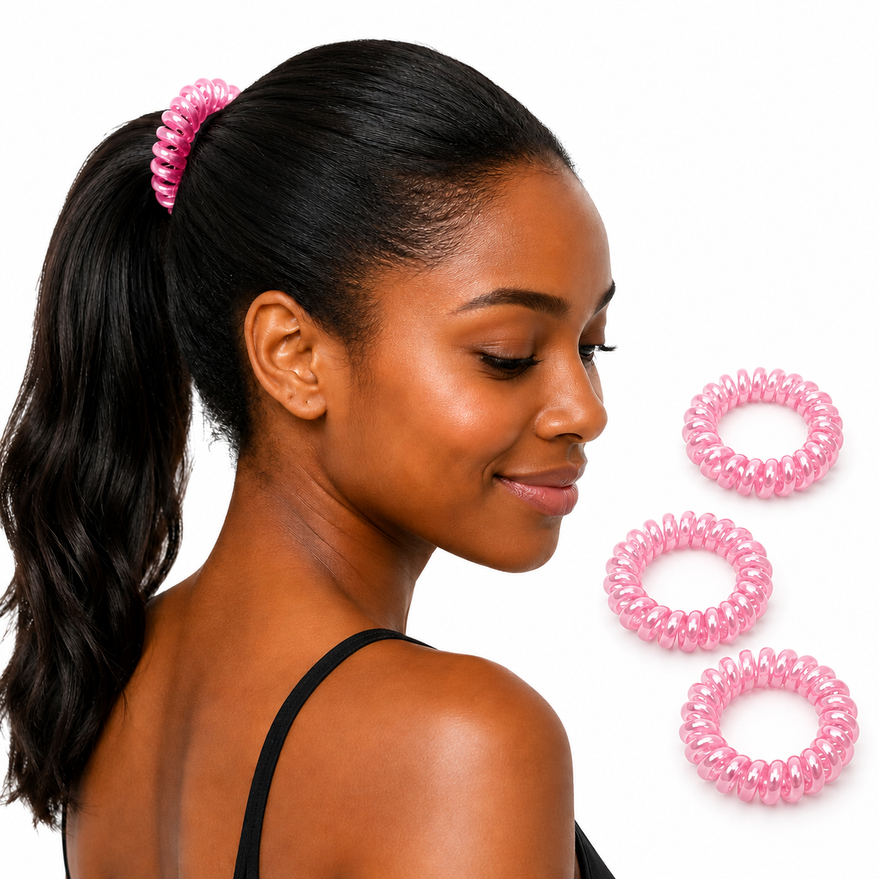 Spiral Coil Phone Cord Hair Ties — 4-Pack